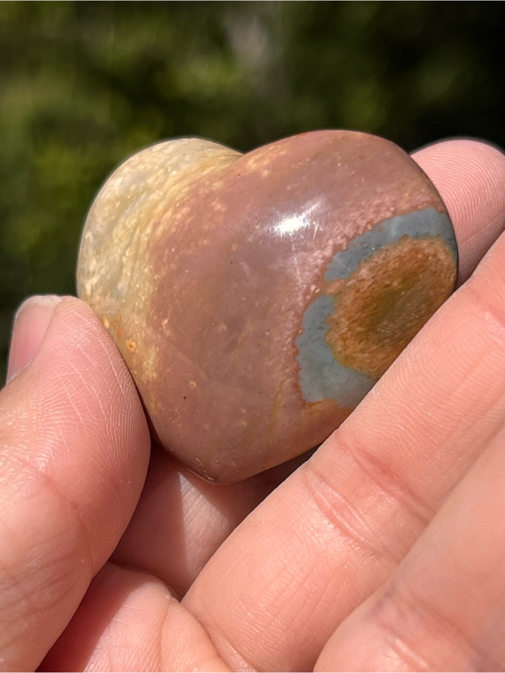 Polychrome (1) Jasper heart with stand | Crystal